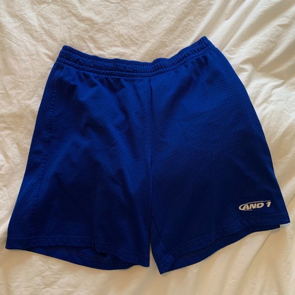 And 1 vintage basketball shorts size medium blue polyester nike adidas - Picture 1 of 6